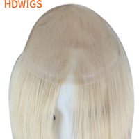 Women Toupee HDWIGS 100% Real Human Hair Wigs for Women Full PU Thin Skin Hair System Soft Human Hairpiece Natural Blonde Hair