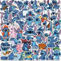 50pcs Disney Cute Cartoon Lilo & Stitch Stickers Kawaii Decals Kid Toy DIY Laptop Suitcase Notebook Decoration Sticker