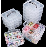 3 Tier 18-Grid Transparent Adjustable Stackable Compartment Slot Plastic Storage Box For Organizing Toys Jewelry Accessories