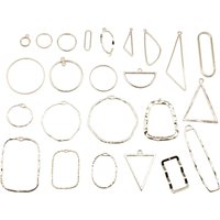 10pcs High Quality KC Gold Color Plated Geometry Charms For Earring Making Hollow Frame Bezel Border Molds UV Epoxy Resin Molds