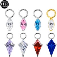 &F136 Titanium Kite CZ Dangle Charm For Helix Cartilage Clicker Attachment Pendant Earlobe Piercing Jewelry