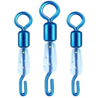 50PCS Color Electroplating Sub-Line Clamp Connector Silicone Fishing Line Quick Link Swivel 8 Shape Solid Rings Rolling
