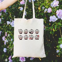 Love And Deepspace Canvas Tote Bags Durable Library Foldable Sustainable Travel Sustainable Shopping Bag Travel Unique Pattern