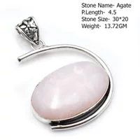Genuine Pink Opal Pendant