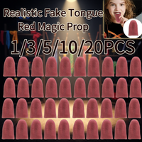 1/3/5/10/20PCS TPR Fake Tongue Magic Prop 5.53.81.2cm Red Realistic Halloween April Fools Prank Toy Portable Gag Trick Tongue