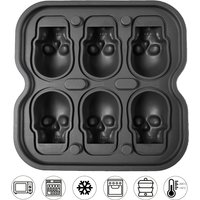 Skull Ice Ball Mold Silicone 3D Flexible Ice Cube Trays BPA Free Trays For Freezer Horror Skull Head Cocktail Ice Ball Maker