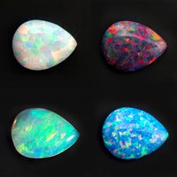 4pcs Opal Stone Set Loose Gemstone Oval Fire Color Face Ring Face Main Stone Flat Ring Earring Necklace Accessories DIY jewelry
