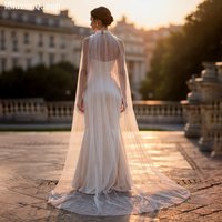 TOPQUEEN Vg126 Bridal Tulle Shawl Pearl Beaded Cloak Wedding Bolero Bridal Cape Wedding Accessories Can Be Customized