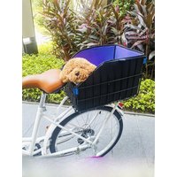 Extra Large Bicycle Basket with Dog Pet Mountain Bike Rear Frame Single Bike Dog Basket Foldable Frame Pet Carrier