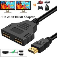 1 In 2 Out HDMI Adapter HDMI HD Cable Splitter 1080P 2 Dual Port Y Splitter For LCD TV Box PS3 HDMI-compatible Splitter