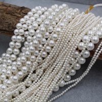 Runde aaa Perlen aus natürlichen Muscheln feiner Look 2/4/6/8/10mm lose Abstands perlen für Schmuck herstellung DIY Halskette Armbänder