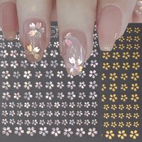 Laser Sakura Blume 3D Nagel Aufkleber holographische Folien Abziehbilder Schlange Stern Herz selbstklebende Schieber Kirschblüte Maniküre