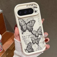 Retro Butterfly Case For Google Pixel 10 9 Pro XL 9 8 7 Pro 9A 8A 7A Shockproof Soft Silicone Phone Cover For Pixel 9 Pro Case