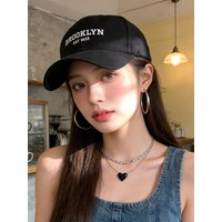 1pc Soft Retro Letters Baseball Caps for Women,solid Color Embroidered Sun Hat Adjustable Men Sports Peaked Cap Trucker Dad Hats