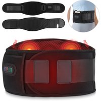Vibration Lower Back Massager Waist Spine Plates Support Belt Heating Pad Red Light Hot Compress Portable Wearable Lumbar Brace