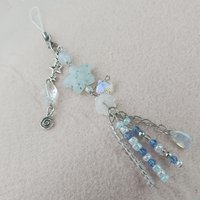Jellyfish Phone chain Strap Fish Star Beaded Keychain Cute Bag Pendant Ocean Blue Keychain Cosplay Accesseries Gifts