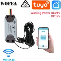 Wofea WiFi Smart Garage Door Opener Controller DC12 DC24V Wrok with Alexa and Google Home 2.4G APP NO Need Gateway