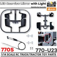770S LED Rearview Mirror with Light Spotlight 5V 770-U23 For 1/14 Tamiya RC SCANIAA Romote Control Trailer Truck Toy Parts