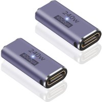 2pcs 240W USB 4 Adapter Type C Female to Female 40Gbps 8K Coupler Connector for Thunderbolt Switch MacBook Laptop Tablet Phone