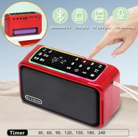 Mini Portable FM Radio Digital Display Radios Receiver RGB Ambient Light Bluetooth Speaker Support Recording Sleep Timer TF USB