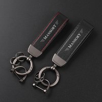 Deluxe Leather Keychain with Car Badge Keychain Pendant For Mansory