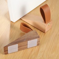 1/2pcs Solid Wooden Door Stop Non Slip Anti Collision Durable Wedge for Home Office Hallway Protection