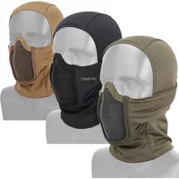 Tactical Full Face Mesh Mask Balaclava Cap Paintball Halloween Headgear Mask Outdoor Hunting Shooting CS Protective Masks