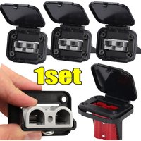 1Set for Plug Connectors 50A Cable Connectors Plug Flush Mount Bracket Panel Cover for Caravan Camper Boat Truck