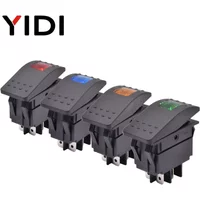 5pcs 12V 220V Waterproof Car Boat Marine Toggle Rocker Switch DPST 4pin On Off Illuminated LED Light Lamp Bar Button Switch