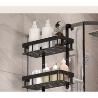 Bathroom wall mounted three-layer storage rack, door mounted rack, shower gel rack, shower room supplies storage rack