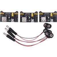 1Pcs MB102 Solderless Breadboard Power Supply Module 3.3V 5V With 9V Battery Clip Power Cable 2.1x 5.5mm Male DC Jack Plug