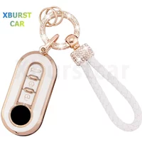 TPU Car Flip Key Case Cover For FIAT 500 Ducato Punto Panda Lancia Musa For Citroen Jumper Peugeot Boxer Shell Fob Accessories