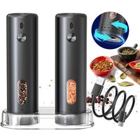 External Adjustable Pepper Grinder Portable Fashion Design Salt and Pepper Mill Rechargeable Electric Spice Grinder Kitchen Tool