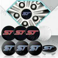 4Pcs 56mm/54mm ST Emblem Car Wheel Center Hub Cap Car Rim Covers Sticker Decor For Ford Focus Fiesta Ecosport Edge Mondeo