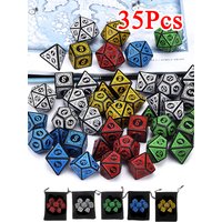 7/21/35-Piece Complete DND Dice Set with D4 D6 D8 D10 D12 D20 Polyhedral RPG Dice for Tabletop Games D&D Board Games Teaching