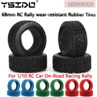 4Pcs YSIDO 68mm RC 1/10 Rally Rubber Tires For 1:10 RC Car On-Road Racing Rally HSP HPI Redcat Tamiya Kyosho SAKURA Tyres