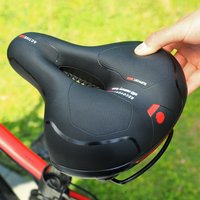 Reflective Shock Absorbing Hollow Bike Saddle Breathable Rainproof Cycling Wide Bicycle Seat Road Mountain Cycling Accessory ZZ