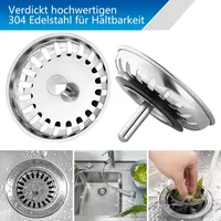 1 PCS 80mm/82mm/84mm Kitchen Waste Plug Premium Sink Strainer Replacement Basin Drain Filter Stainless Steel Fixing Pin