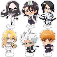 Anime BLEACH Kurosaki Ichigo Inoue Orihime Kuchiki Rukia Ishida Uryuu Cos 10CM Acrylic Figure Stand Cute Ornaments Gifts