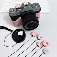 Camera Lens Cap Anti Lost Rope Cover Creative Cute 58mm 52 for Canon Nikon Sony Olympus Fuji Pentax DSLR Mirrorless Accessories