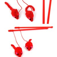 Hot Selling Pet Cat Toy Cute Design Mouse Teaser Wand Plastic Toy For Kitten Toy