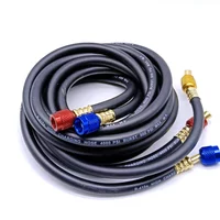 3Pcs R134A AC Charging Hose Ball Valves 800 PSI 1/4" SAE for R410A R12 R22 R502 Car Air-Conditioning Refrigerant Charge Hose