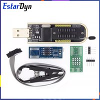 CH341 CH341A/CH341B Programmer 1.8V/3.3V/5V USB EEPROM Flash BIOS Burner for 24CXX/25CXX/93CXX with SOIC8 Test Clip & Adapter