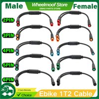 1Pcs Y Splitter E-bike Cable 1 Male to 2 Female 2 3 4 5 6 Pin Electric Bicycle Plug for Scooter Brake Signal Sensor 20cm