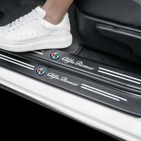 Car Door Sill Stickers Carbon Fiber Door Sill Film Car Sticker For Alfa Romeo STELVIO Giulia 159 Giulietta 147 Mito 156 MTO Car