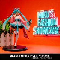 Hatsune Miku Anime Figure Kimono Princess Long Hair Model Display Stand Anime Girl Collectible Doll Gift for Fans Decor