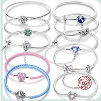 Hot Sale 925 Sterling Silver 17-20CM Bracelets Forever Love Butterfly Heart Bracelet Fit DIY Charms Beads Fashion Women Jewelry