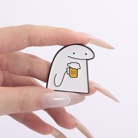 1pcs Creative cartoon cute beer stick figure Brooch Paint Craft Alloy Pin Badge Clothing Bag Accessories funny jewelry gifts