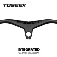 TOSEEK TM100 Bicycle Handlebar T800 Carbon Handle Bar Mountain Bike Integrated Handlebar With Stem 28.6mm HandleBars -17 Degrees