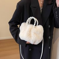 Women's Plush Soft Cloud Handheld Bag High Quality Drawstring Shoulder Bag Versatile Solid Color Temperament Crossbody Bag